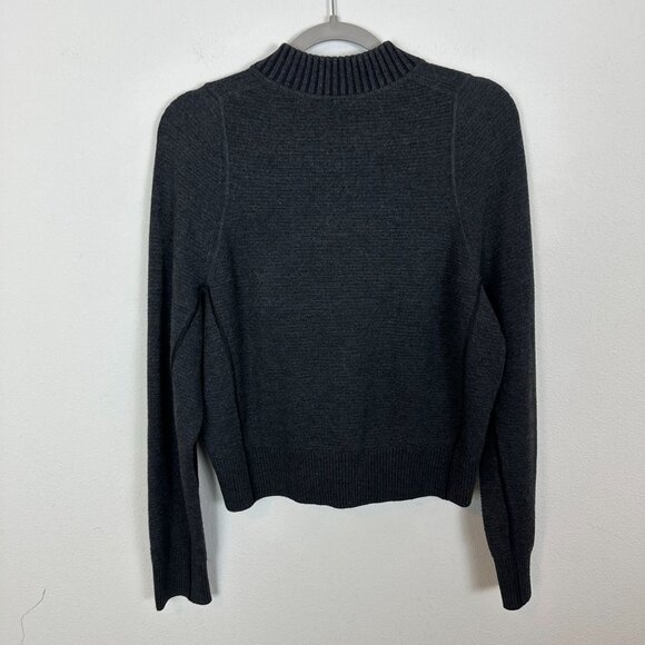 Lululemon All Around Full Zip Sweater 4 Black Merino Wool Blend Soft Knit Minima - Picture 6 of 8